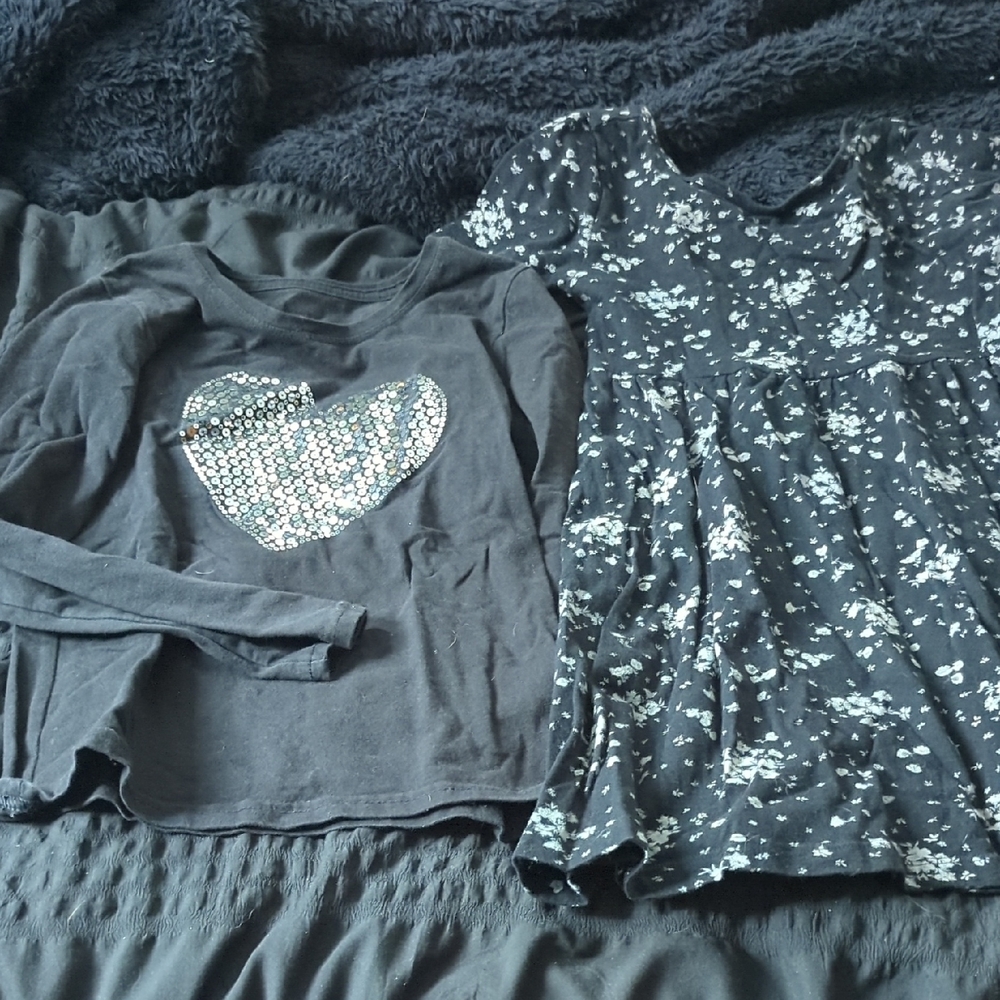 Old Navy Black Long Sleeve Tee and Dress Set